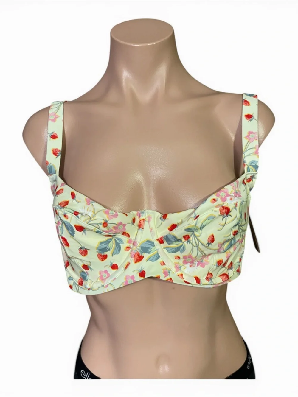 Victoria's Secret NWT 36DD Strawberry Floral Underwire Balconette Bikini Top - Picture 1 of 10